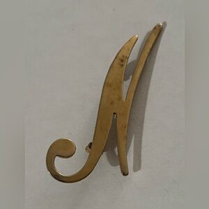 Gold-Tone Initial "N" Brooch
